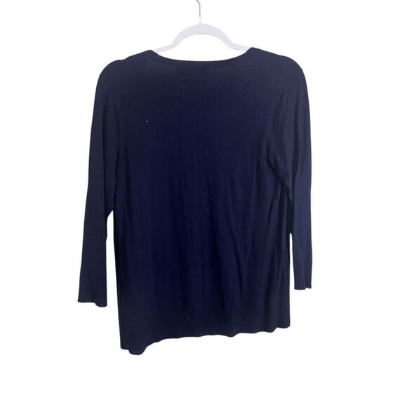 New York & Company Open Front Cardigan Medium Blue - Picture 2 of 3